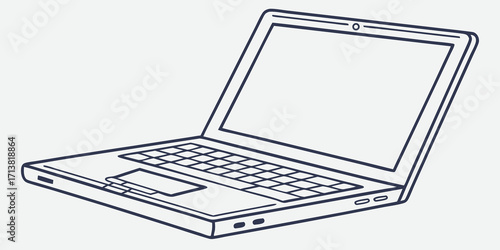 Modern laptop open and ready for work, essential tool for business and creativity, sleek digital device for productivity