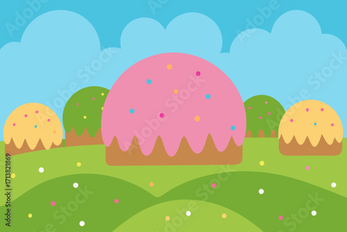 easter eggs in the grass