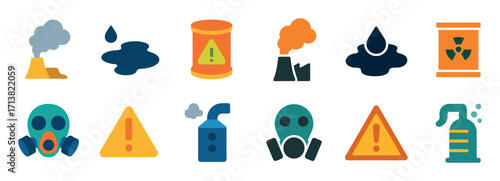 Industrial Pollution Icons