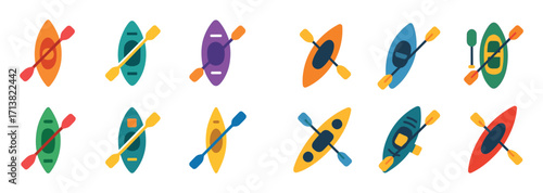 Colorful Kayak Icons