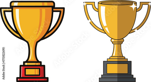 Two Golden Trophies Representing Victory and Achievement
