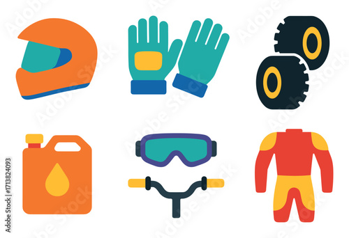 Quad Bike Icon Set