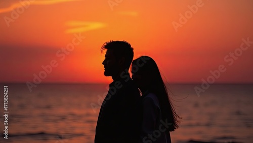 silhouette of a woman on the beach