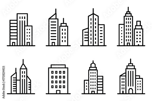 Minimalist Skyscraper Icons