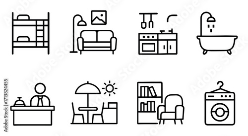 Minimalist Hostel Icons