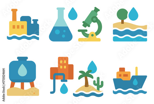 Desalination Icon Set