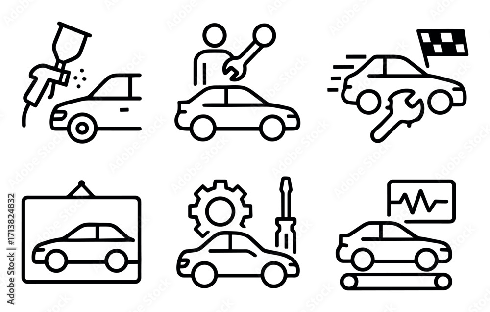 Fototapeta premium Car Tune-Up Icons