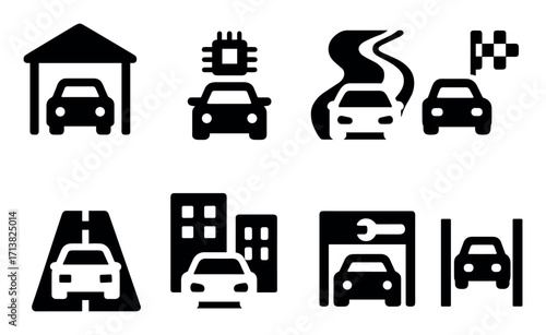 Car Tuning Icon Set