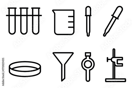 Minimalist Lab Equipments Icons