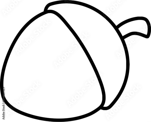 Simple line art acorn, representing nature's bounty and growth, perfect for autumnal themes and organic designs.
