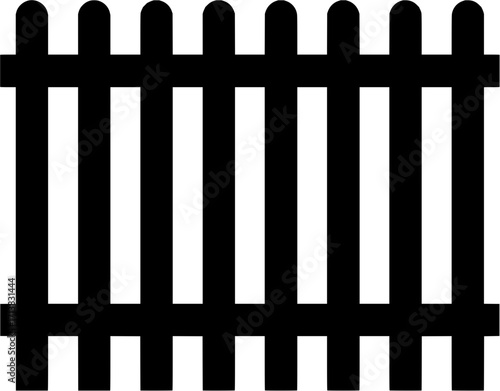 Simple black picket fence pattern for design and decoration projects