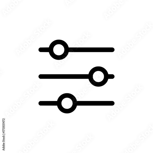 Modern control sliders icon for customization and settings adjustment in digital interfaces
