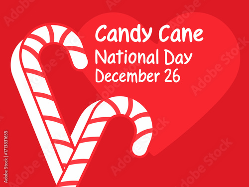 Celebrating National Candy Cane Day on December 26th with a Festive Red and White Design red