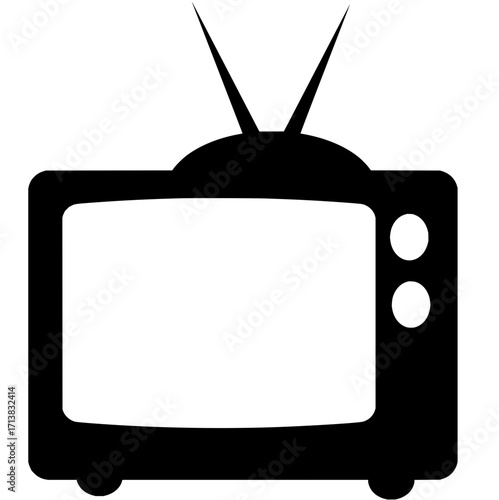 Classic television icon with antennae bringing nostalgic broadcast entertainment and retro media vibes