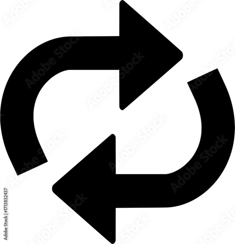 Dynamic circular arrows symbol indicating refresh, reload, or sync process for modern digital applications