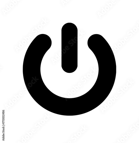 Universal power symbol icon for technology, control, and digital access, ready for modern interfaces.