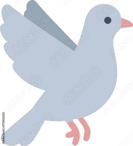 Simple Flat Illustration Flying Dove Sign Symbol Icon Graphic