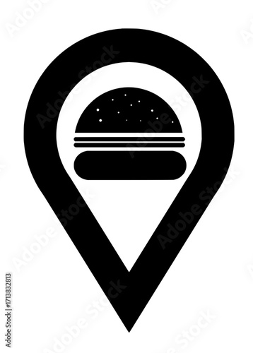 Discover your next amazing burger spot with this essential location marker graphic