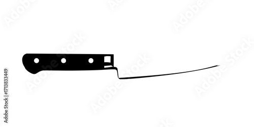 Sharp chef's knife with ergonomic handle ready for culinary precision and professional food preparation tasks