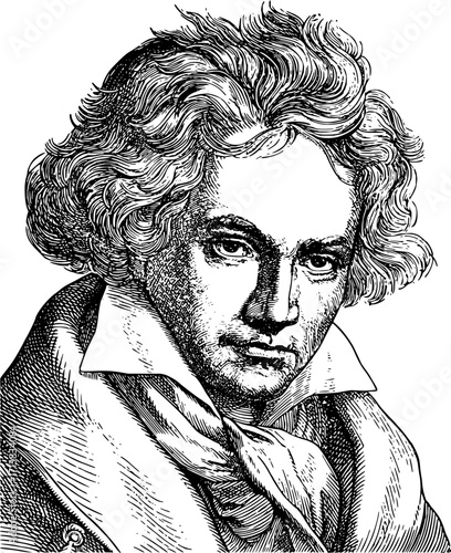 Intense portrait captures a historical figure's genius and emotional depth with classic linework