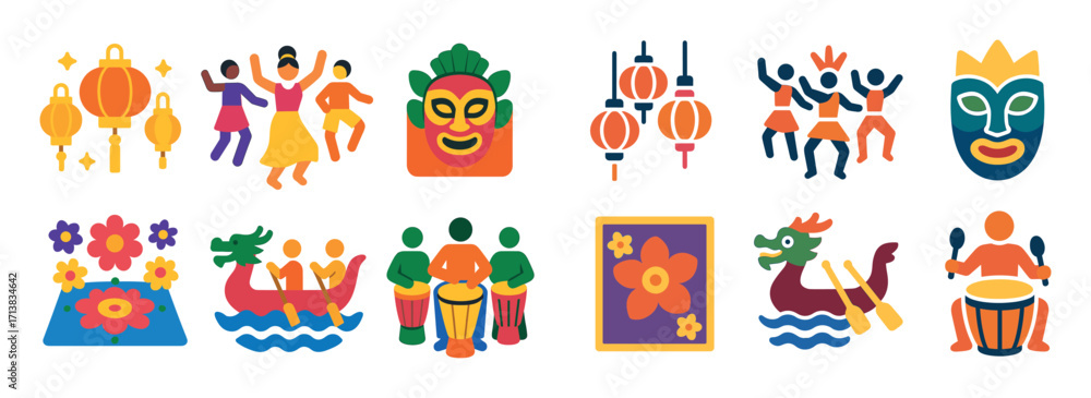 Obraz premium Cultural Festival Icons