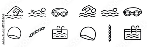 Swimming Icons Grid