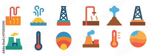Geothermal Energy Icons