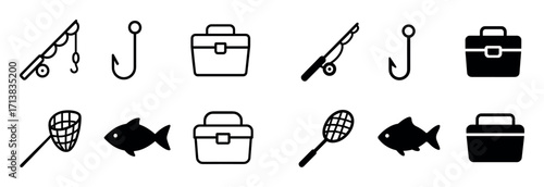 Minimalist Fishing Icons