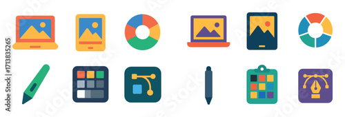 Colorful Photo Equipment Icons