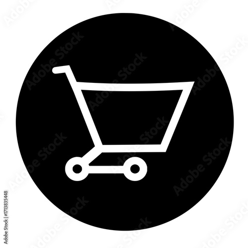 Modern shopping cart icon signifies commerce, retail, and online buying convenience for modern businesses.