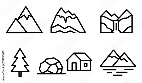 Minimalist Mountain Icons