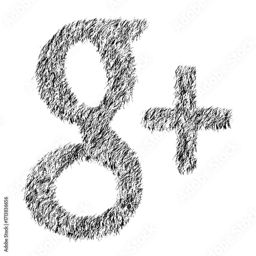 Bold textured G+ symbol representing social media connection and digital engagement