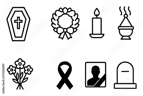 Funeral Icon Set