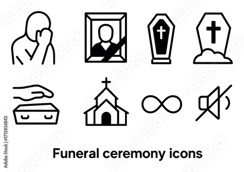 Funeral Icon Set