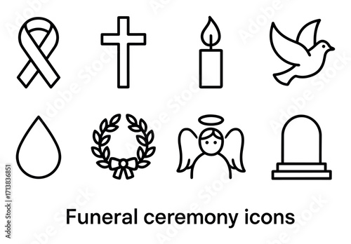 Funeral Icon Set