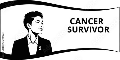 Resilient individual proudly embraces life as a cancer survivor.