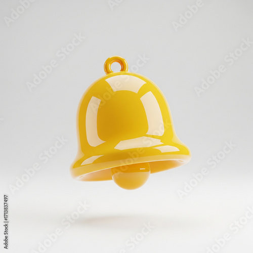 3D Glossy Icon Notification Bell Yellow JPG