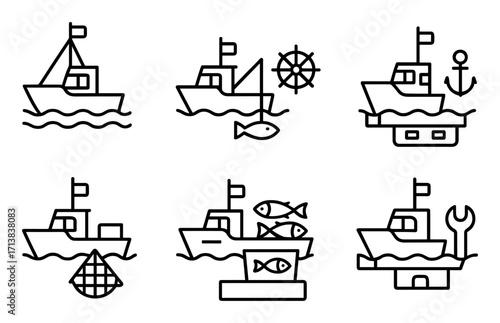 Fishing Vessel Icons
