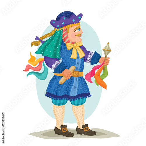 Typical dance suit "El Gueguense" or Macho Raton. Folklore of Nicaragua.