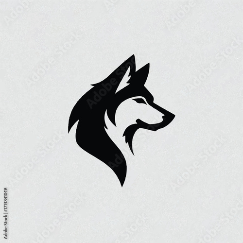 Wolf head silhouette design isolated on a simple background showcasing the animals beauty and power in minimalism