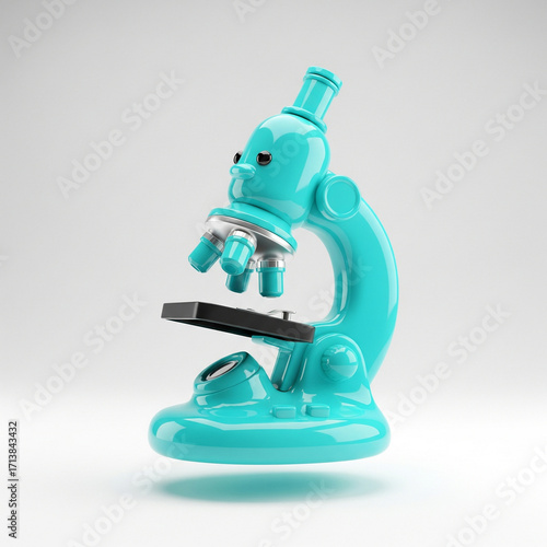 3D Glossy Icon Blue Microscope JPG