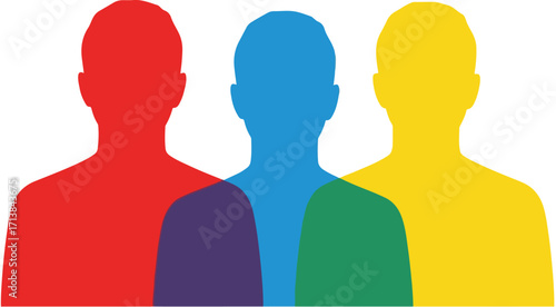 Colorful Overlapping Human Silhouettes Symbolizing Diversity