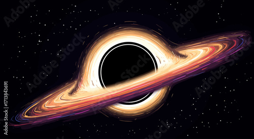 A Cosmic Marvel Illustrative Depiction of a Black Hole in Space