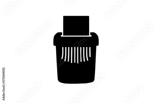 Paper shredder black and white icon