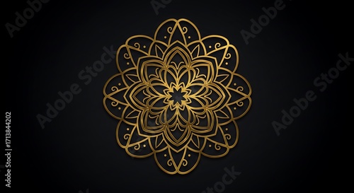 Golden Mandala on Black
