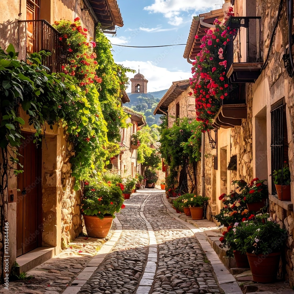 Naklejka premium Picturesque European alleyway