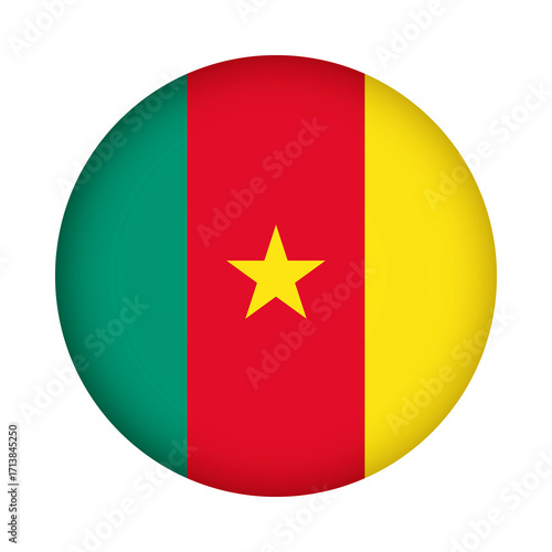 Cameroon flag round. 3d illustration round button flag of Cameroon transparation png Free Download Cameroon flag round. 3d illustration round button flag of Cameroon transparation png - GFXLoad
