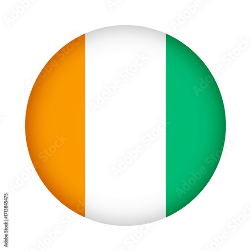 Free Download Cote divoire flag round. 3d illustration round button flag of ivory coast transparation png - GFXLoad