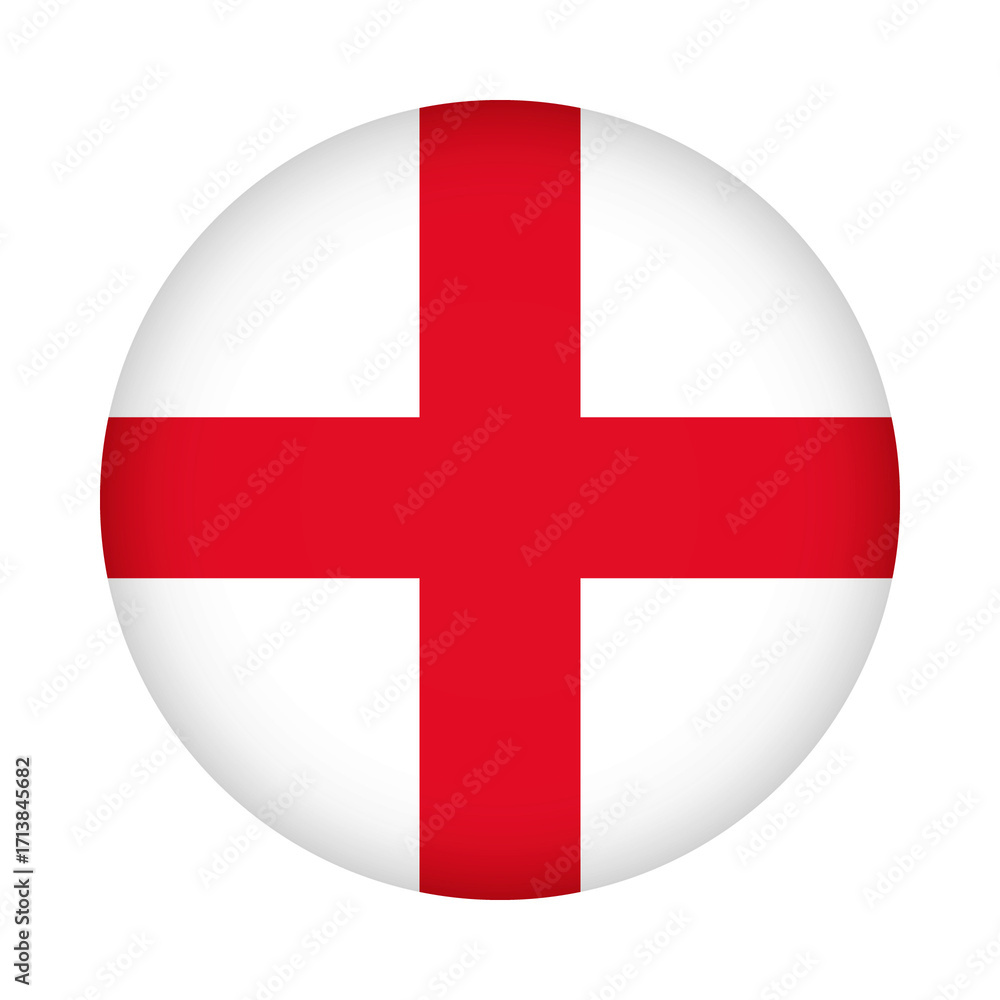 Obraz premium England flag round. 3d illustration round button flag of England transparation png