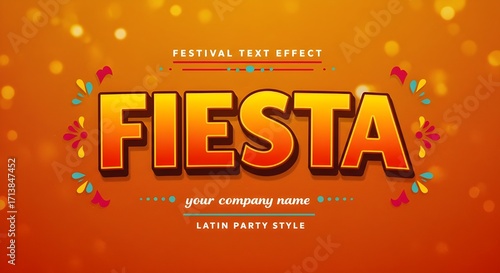 Bold Fiesta 3D Text Effect Template for Latin Party or Festival Style Design